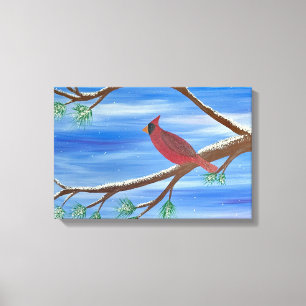 Winter Cardinal Canvas Wall Art
