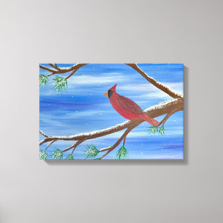 Winter Cardinal Canvas Wall Art