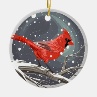 Winter Cardinal Ceramic Tree Decoration