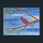Winter Cardinal Christmas Postcard<br><div class="desc">A cheerful winter cardinal postcard,  perfect for the holiday season!</div>