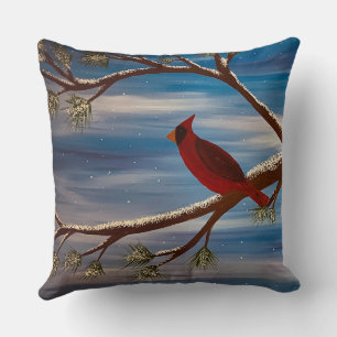 Winter Cardinal Cushion