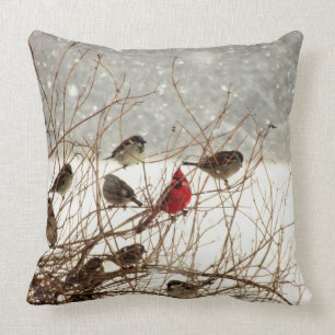 Winter Cardinal Cushion