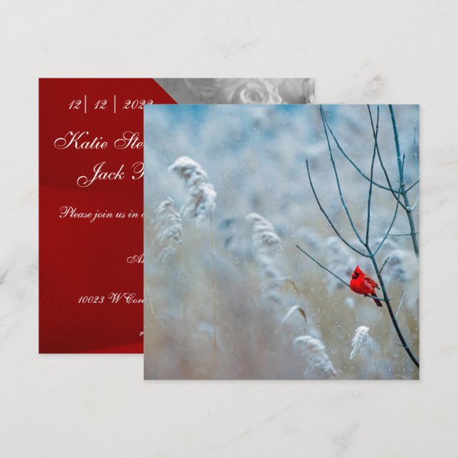Winter Cardinal Invitation (Front/Back)