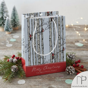 Winter Cardinal Light Blue Gift Bag
