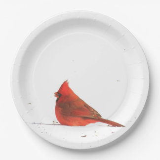 Winter Cardinal Party Plate
