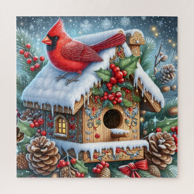 Winter Cardinal Puzzle (Vertical)
