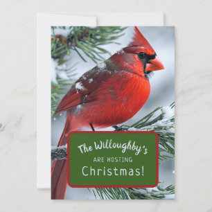 Winter Cardinal RIP Memorial Christmas Wedding  Invitation