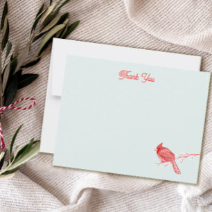 Winter Cardinal Thank you  Note Card