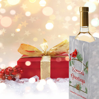 Winter Cardinals and Pines Gift Bag