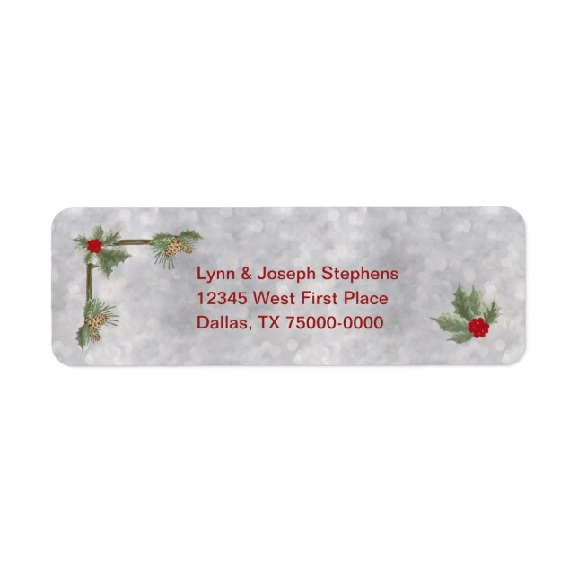 Winter Cardinals and Pines Return Address Label (Front)