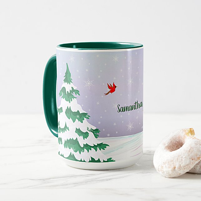 Winter Cardinals Christmas Greetings Mug (Creator Uploaded)