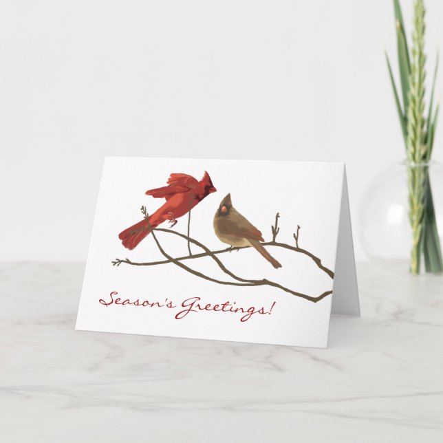 Winter Cardinals Christmas Holiday Card (Front)