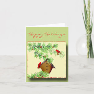 Winter Cardinals Greeting Gard Holiday Card