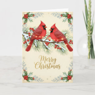 Winter Cardinals Merry Christmas Card