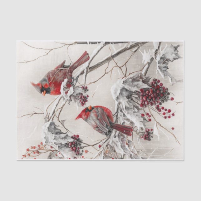 Winter cardinals tissue paper (Front)