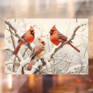 Winter Cardinals Window Cling