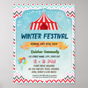 Winter carnival festival event flyer poster