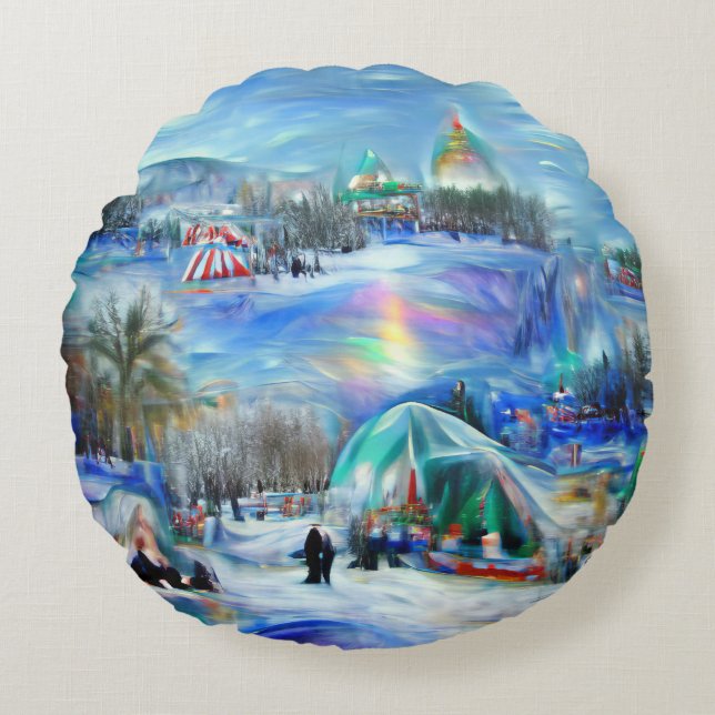 Winter Carnival  Round Cushion (Front)