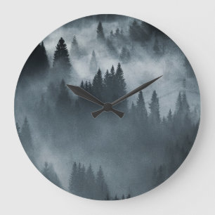 Winter Carpathian: Sunrise Mountain Landscape Large Clock