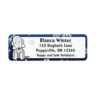 Winter Cartoon Bedlington Terrier