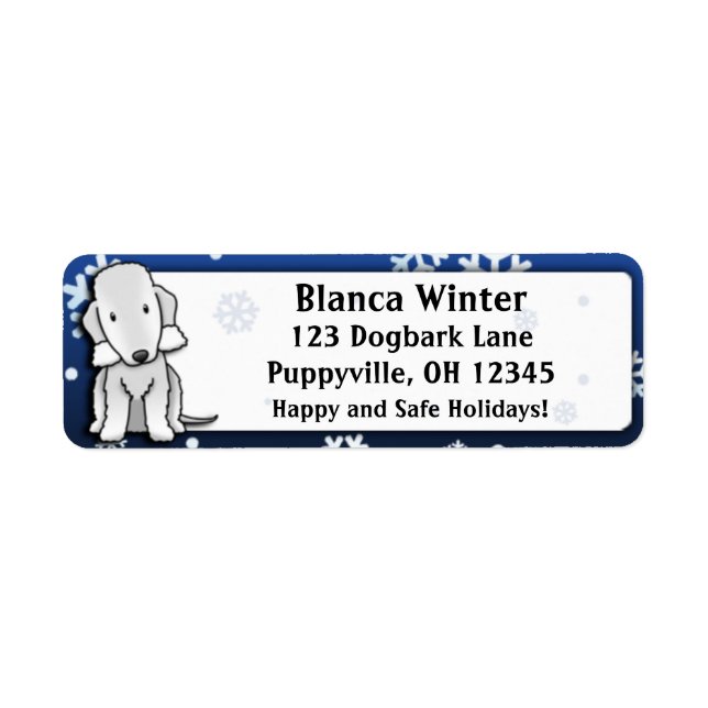 Winter Cartoon Bedlington Terrier (Front)