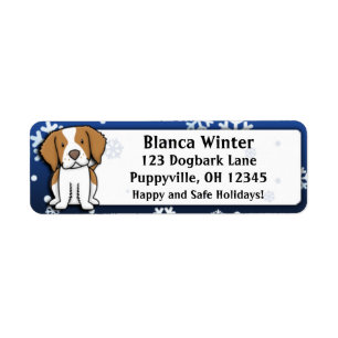 Winter Cartoon Brittany Spaniel