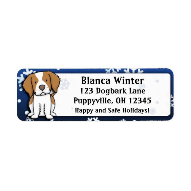 Winter Cartoon Brittany Spaniel (Front)