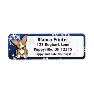 Winter Cartoon Fluffy Pembroke Welsh Corgi