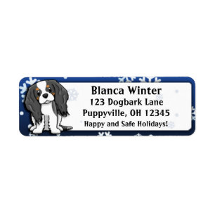 Winter Cartoon Tri Cavalier King Charles Spaniel