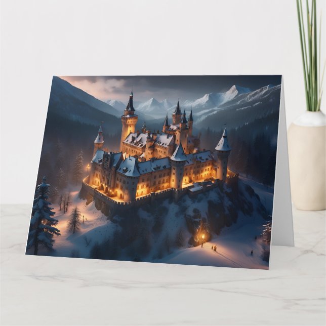 Winter Castle Christmas Card. Card (Front)