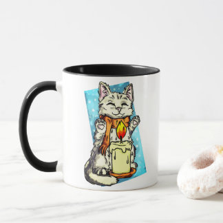 Winter cat mug