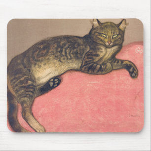 Winter: Cat on a Cushion by Theophile Steinlen Mouse Mat