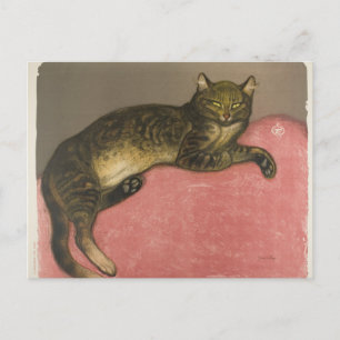 Winter: Cat on a Cushion, R. Steinlen Postcard