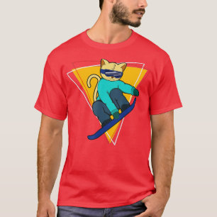 Winter Cat On Snowboard Snowboarding  T-Shirt