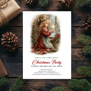 Winter Celebration Invite Cute Girl Holiday Scene