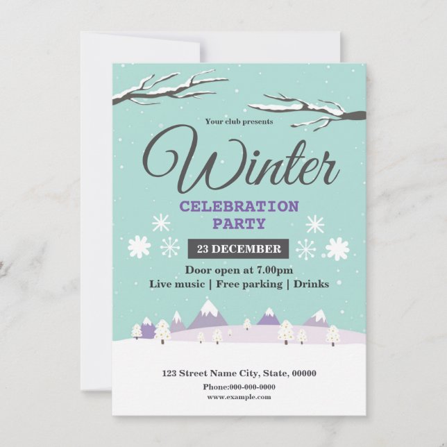 Winter Celebration Party Invitation (Front)