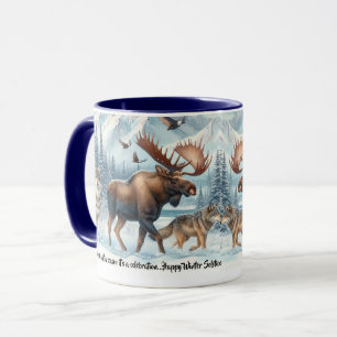 Winter Celebration Wildlife in Winter Snow Mug