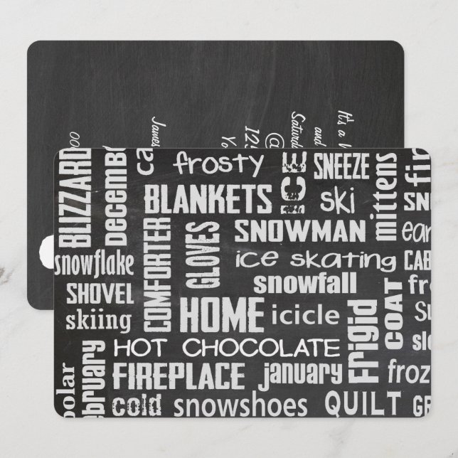 Winter Celebration Word Cloud Invite (Front/Back)