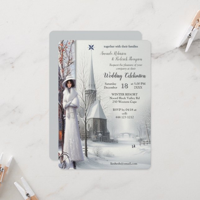 Winter Celebrations in Amsterdam Invitation (Front/Back In Situ)