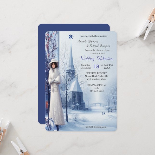 Winter Celebrations in Amsterdam Invitation (Front/Back In Situ)