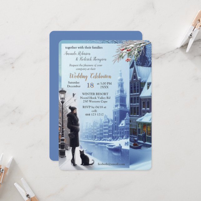 Winter Celebrations in Amsterdam Invitation (Front/Back In Situ)