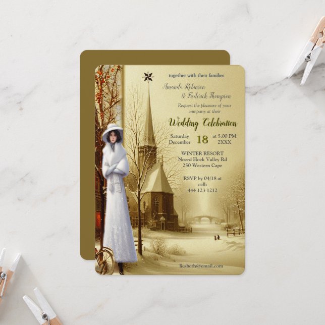 Winter Celebrations in Amsterdam Invitation (Front/Back In Situ)