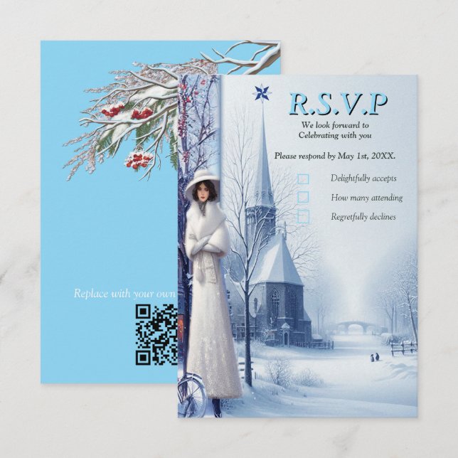 Winter Celebrations in Amsterdam RSVP Card (Front/Back)