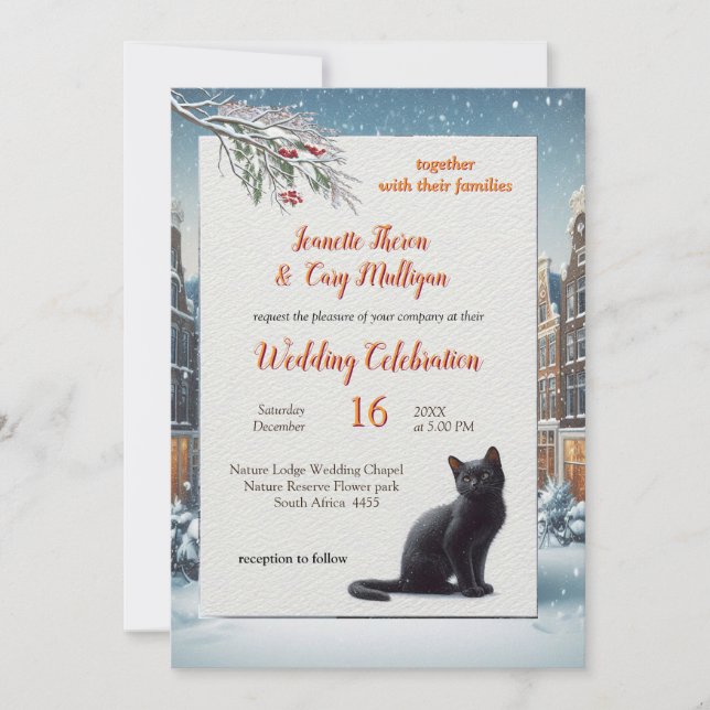 Winter Celebrations in the Snow, or in the Sun.  Invitation (Front)