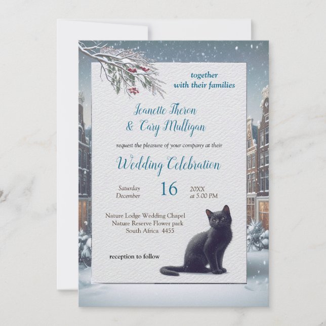 Winter Celebrations in the Snow, or in the Sun.  Invitation (Front)