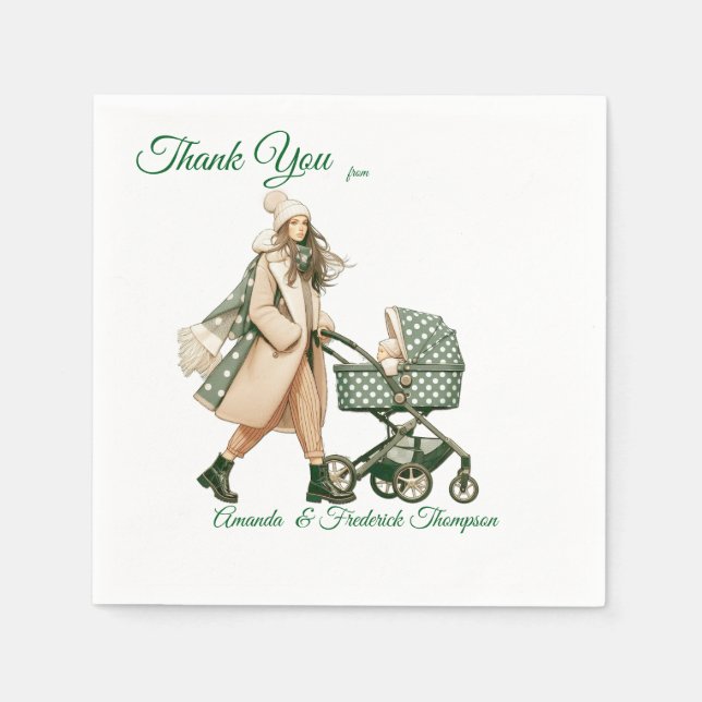 Winter Celebrations in the Snow, with Kittens Napkin (Front)