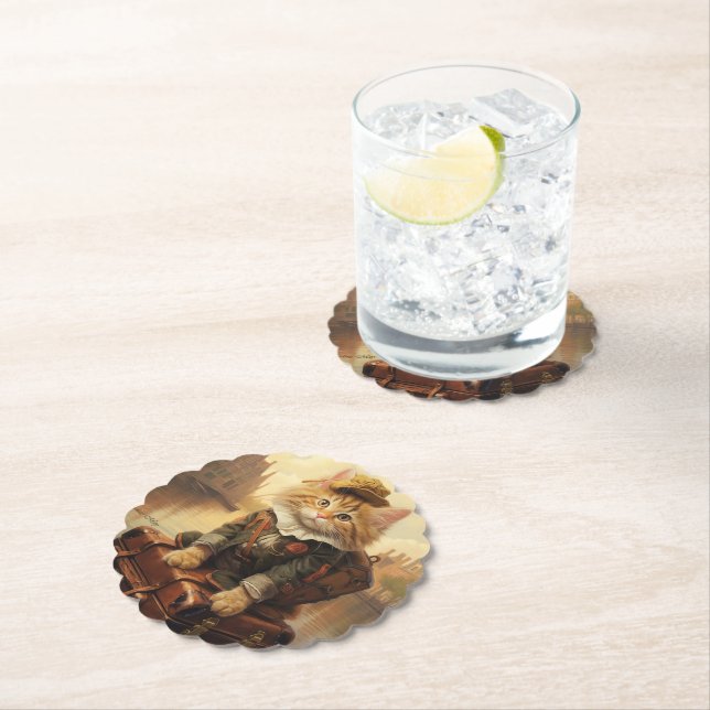 Winter Celebrations in the Snow, with Kittens Paper Coaster (Insitu)