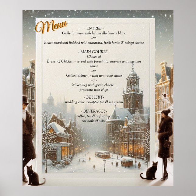 Winter Celebrations in the Snow, with Kittens Poster (Front)