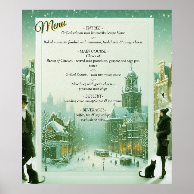 Winter Celebrations in the Snow, with Kittens Poster (Front)