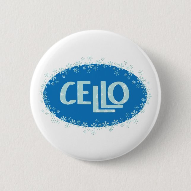Winter Cello 6 Cm Round Badge (Front)